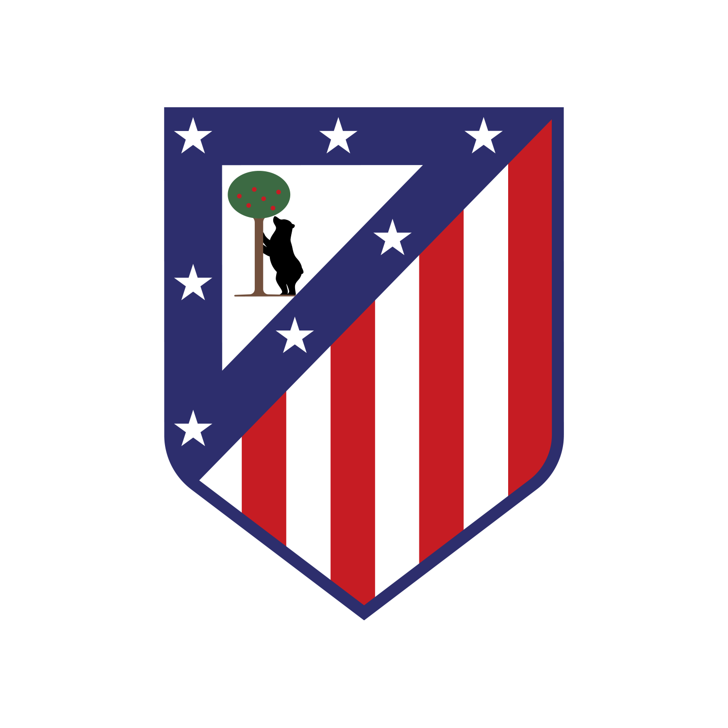 escudo-atletico-de-madrid-oficial-hd-laliga Escudo oficial del Atlético de Madrid con el oso y el madroño, las siete estrellas blancas y las franjas rojiblancas.