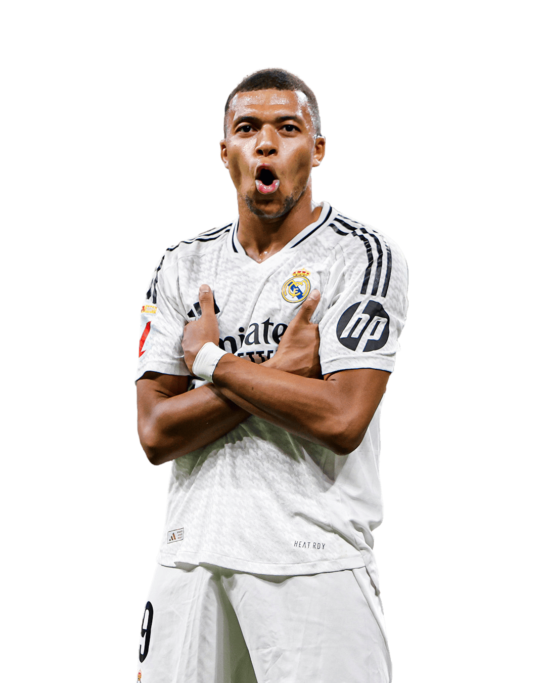 Kylian Mbappé en render oficial del Real Madrid.
